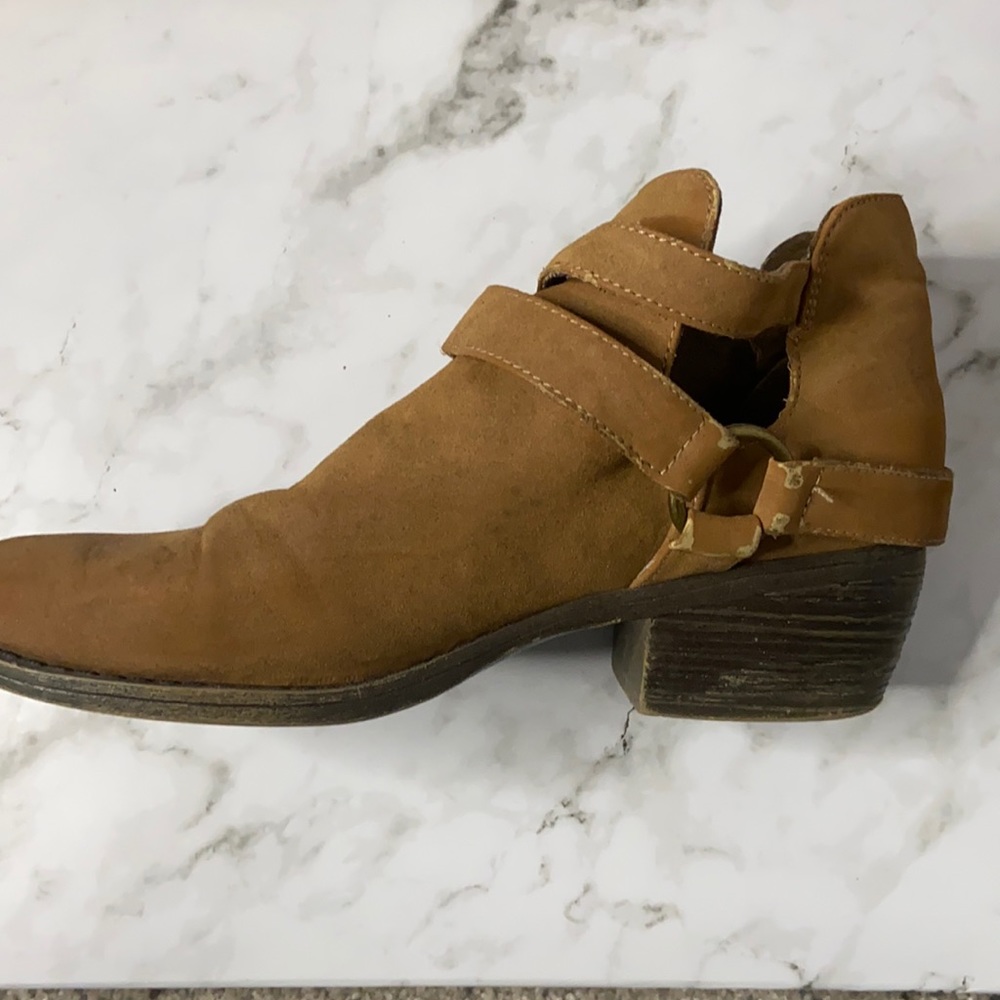 Brown closed toe wedges